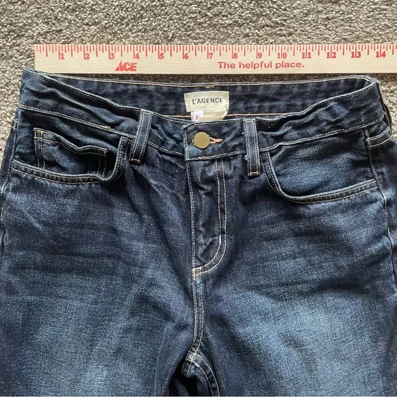 L'AGENCE  Milana Stovepipe Jeans in Grainger (Dark Wash) - Size 25 - Picture 9 of 11